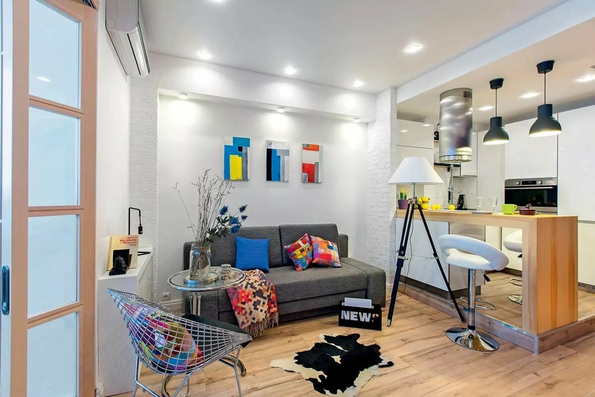 расстановка мебели в квартире студии