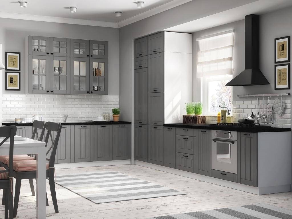 серый гарнитур из дерева