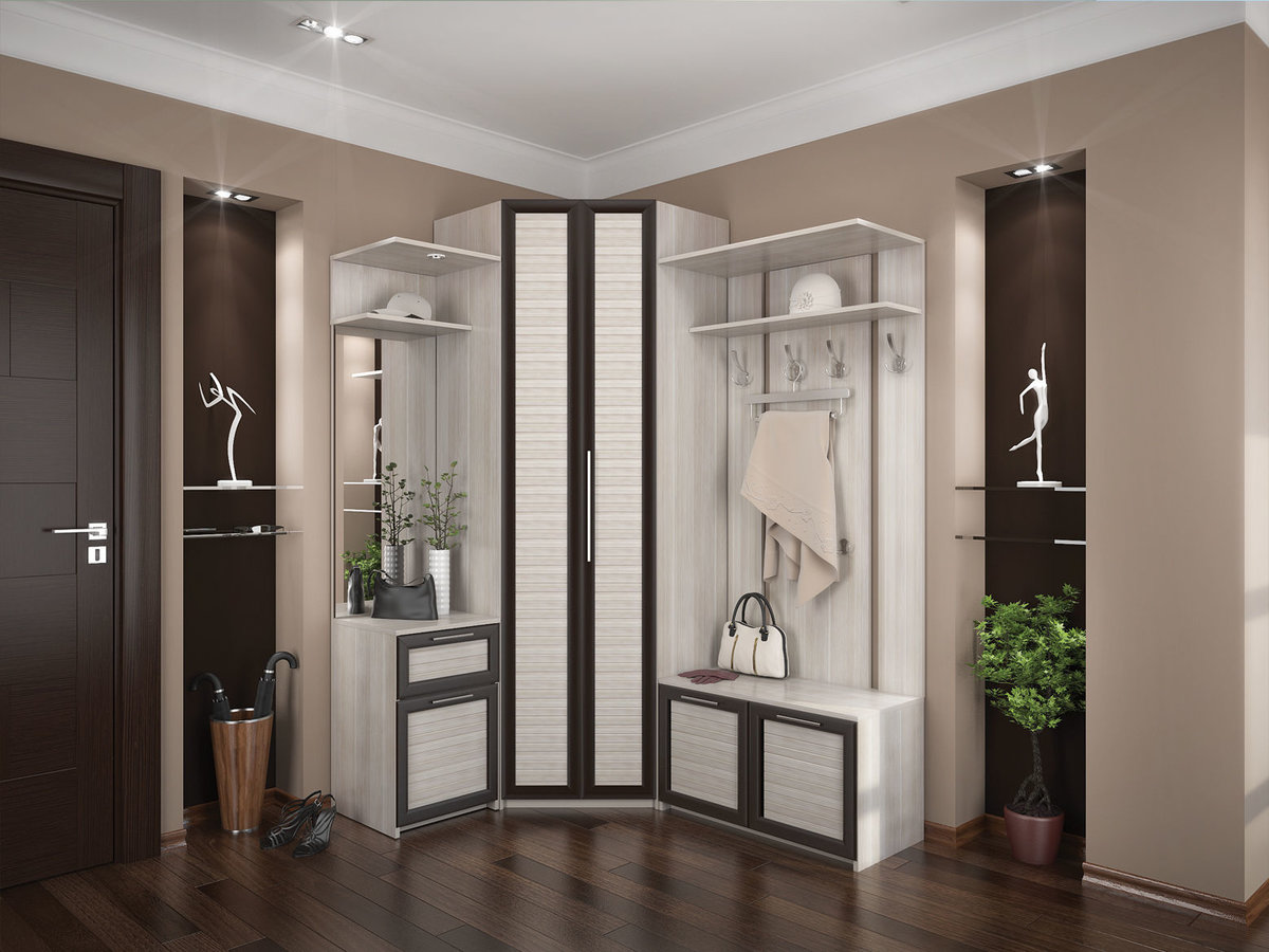 шкаф в прихожей угловой