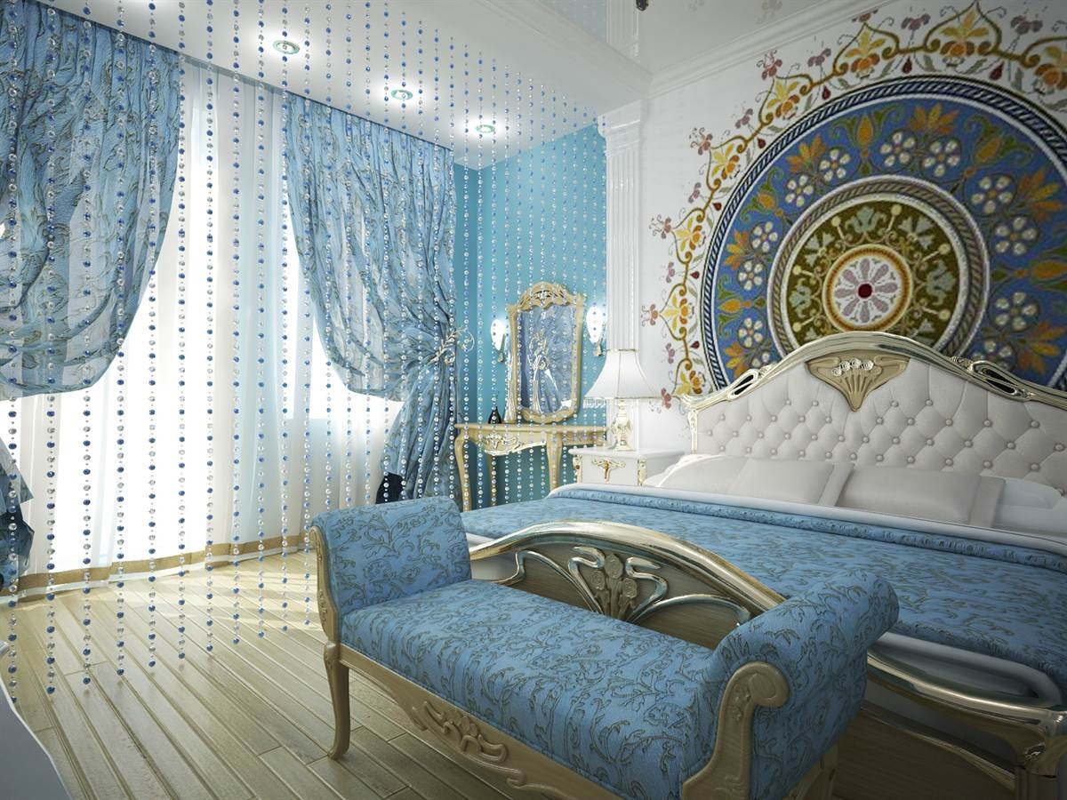 дизайн штор из бус