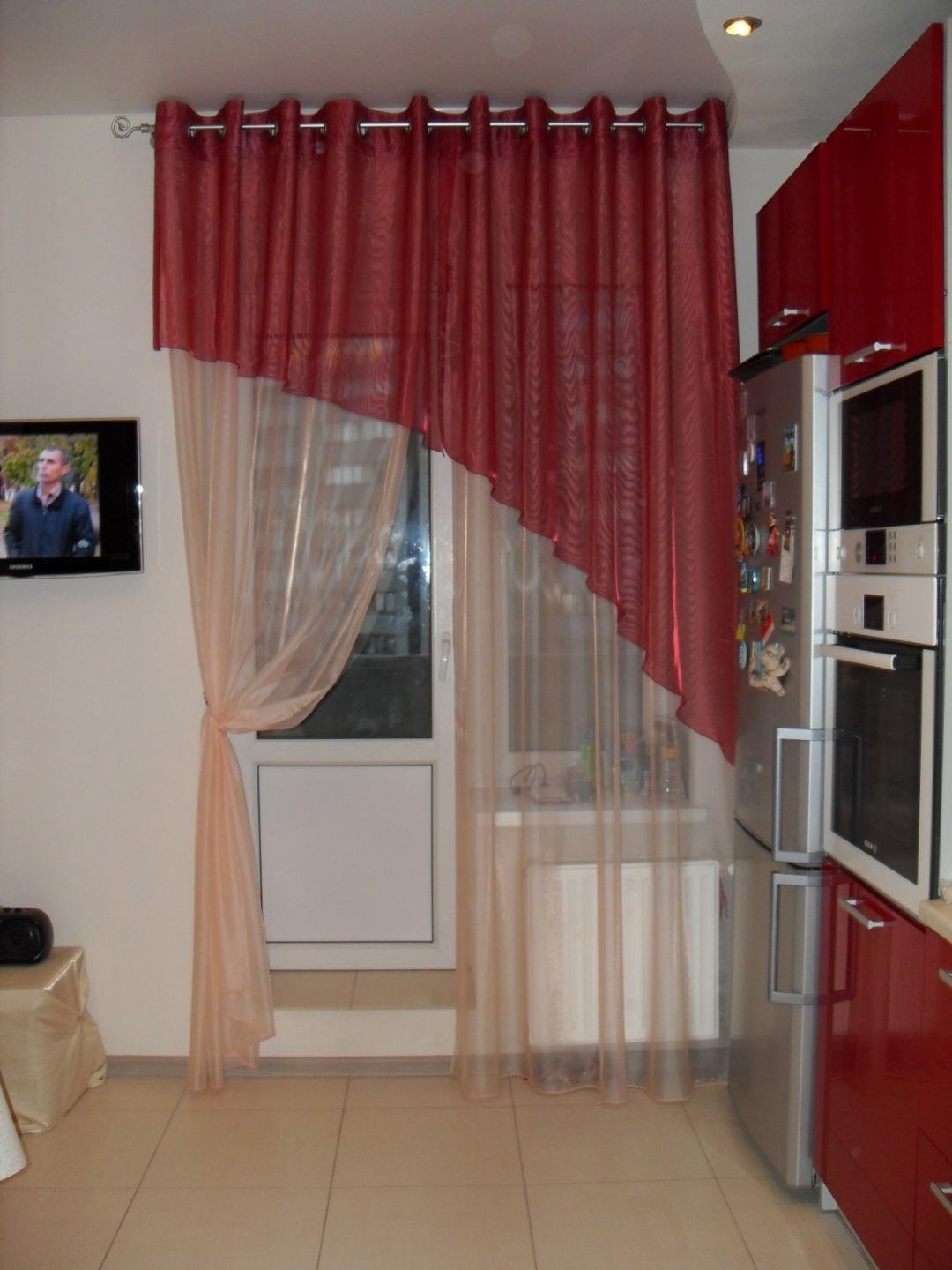 шторы на люверсах для кухни