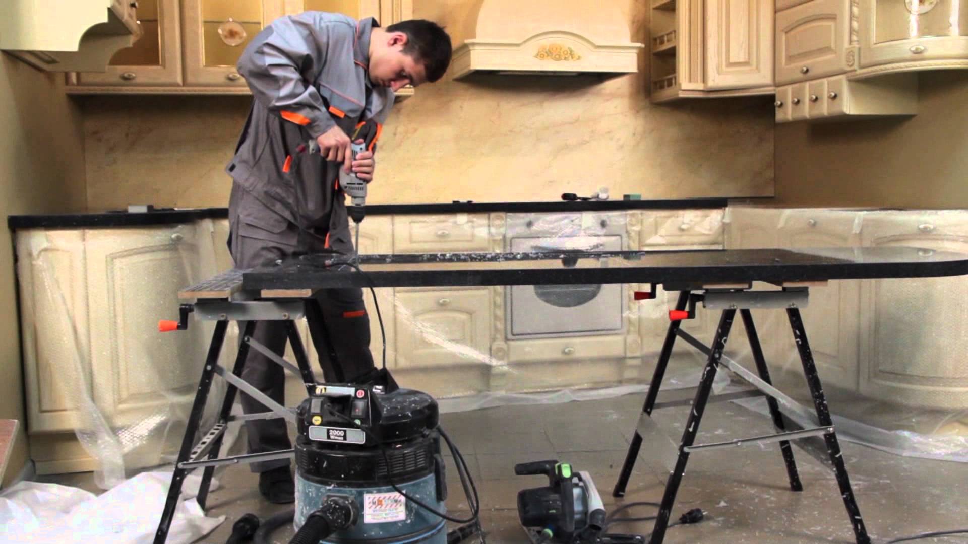 установке столешницы