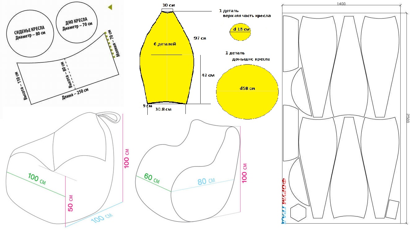 бескаркасная мебель своими руками