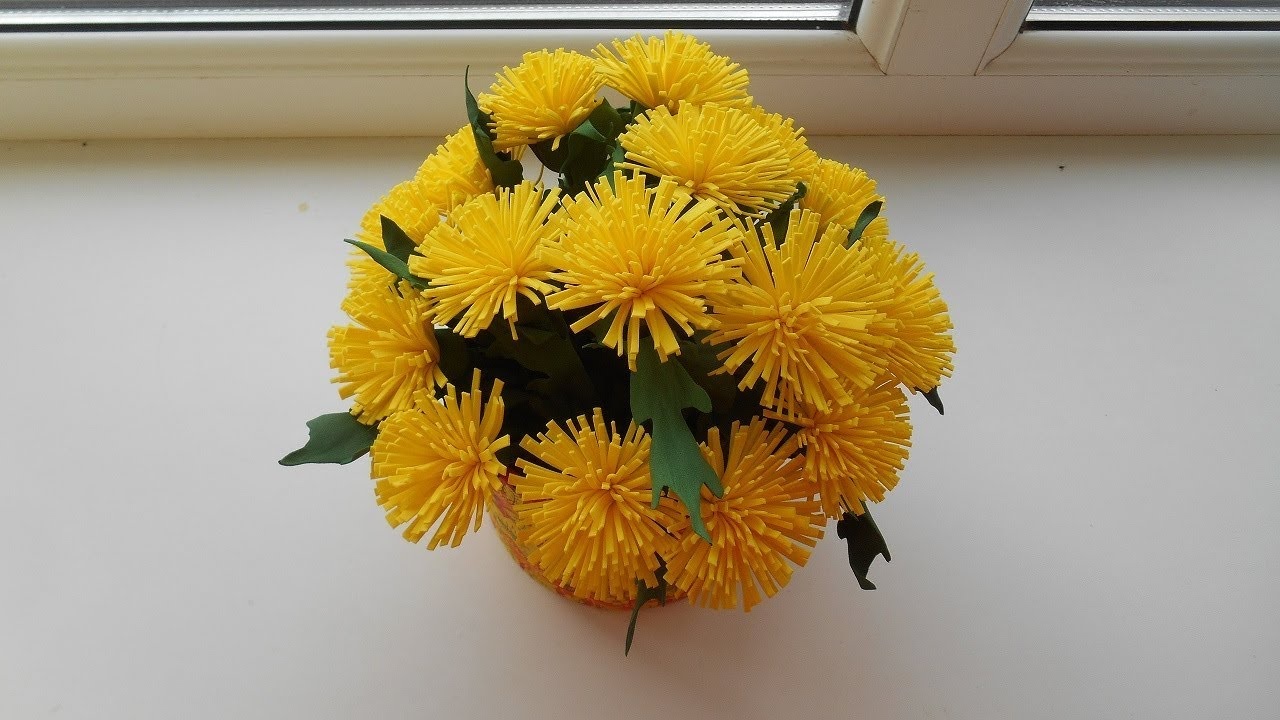 одуванчик из салфеток