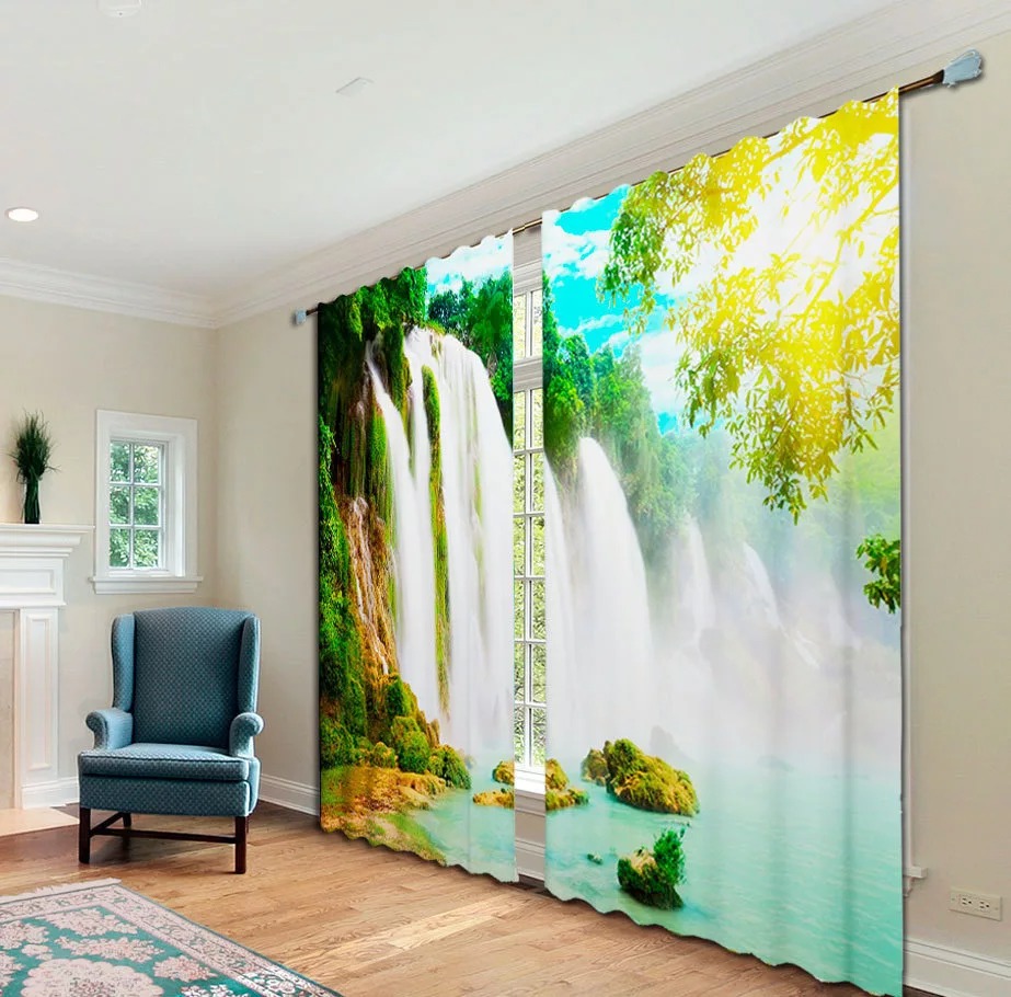 фототюль водопад