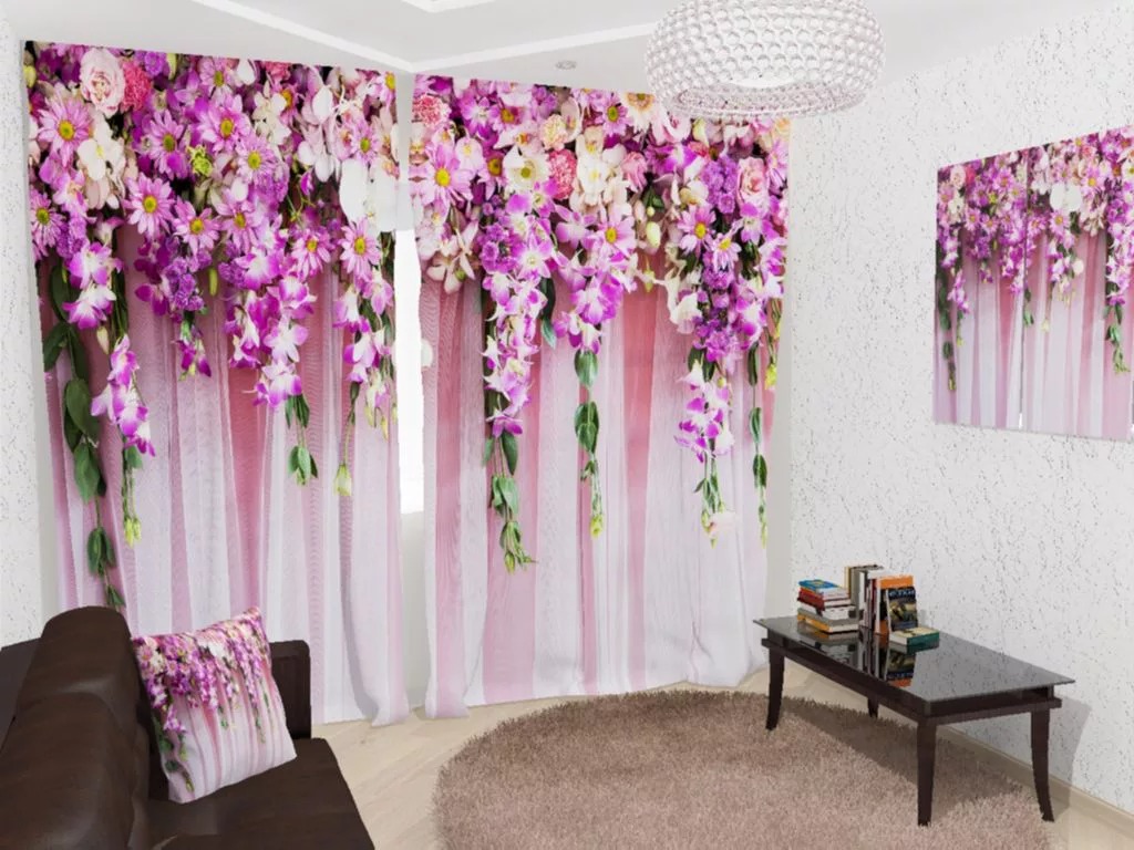 фототюль цветы