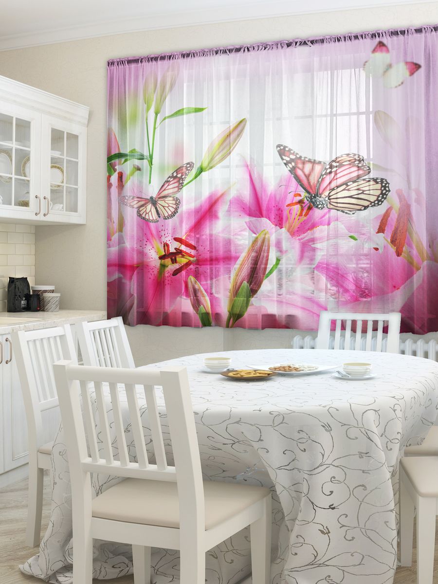 фототюль на кухне