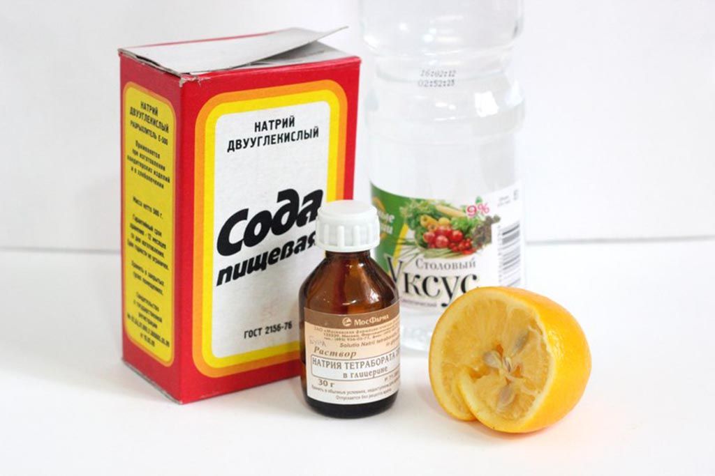 лимон, сода и уксус