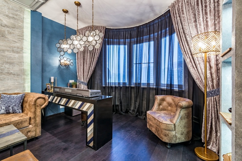 карниз для эркера в гостиной