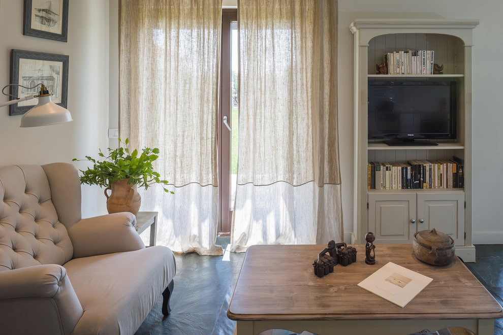 льняные шторы фото