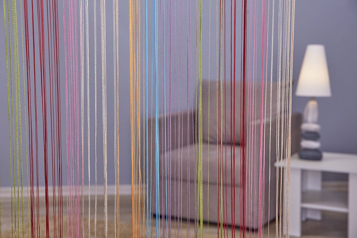 нитяные шторы на кухню декор