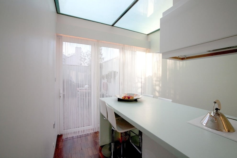 нитяные шторы на кухню идеи дизайна