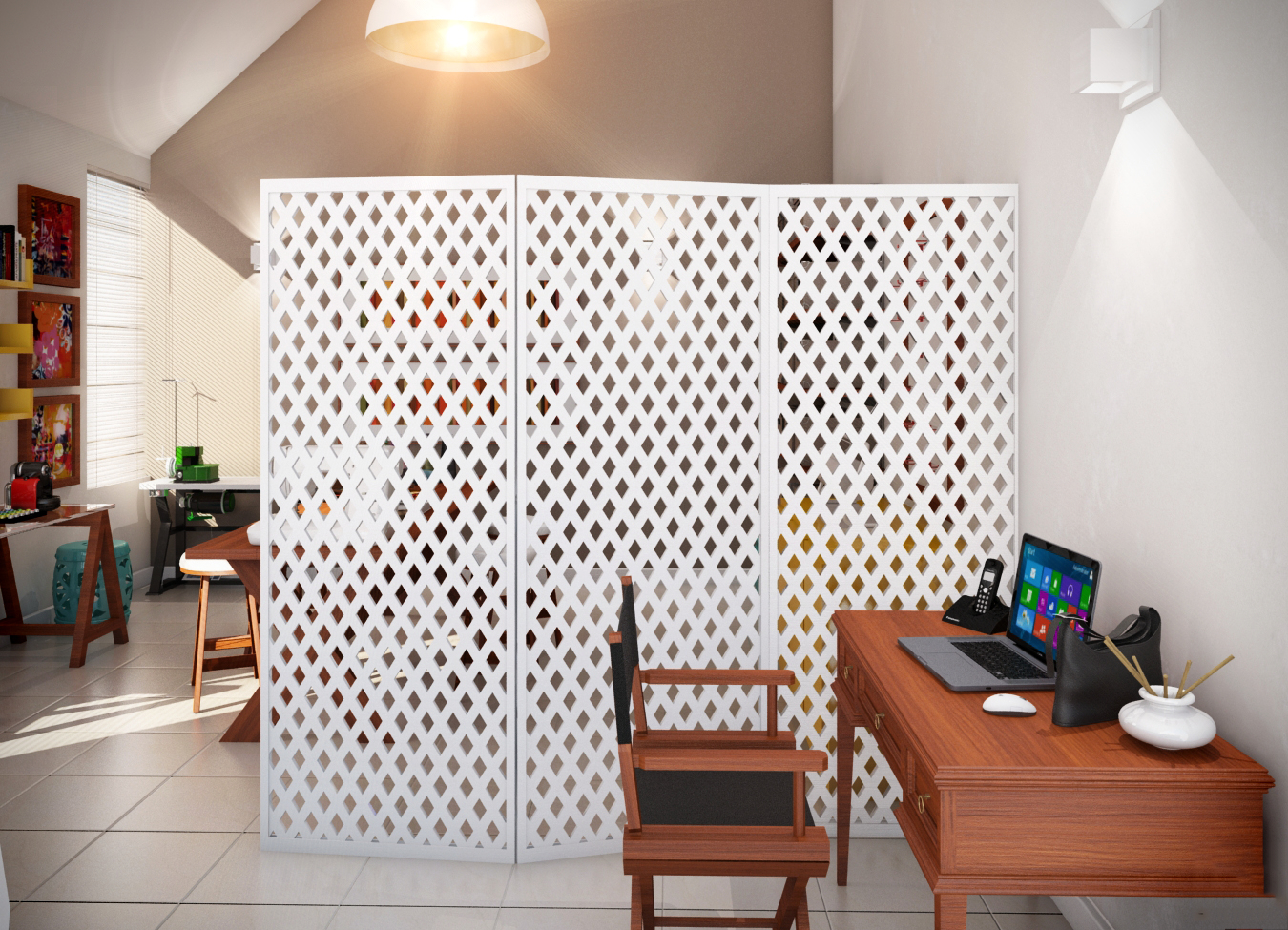 зонирование ширмой