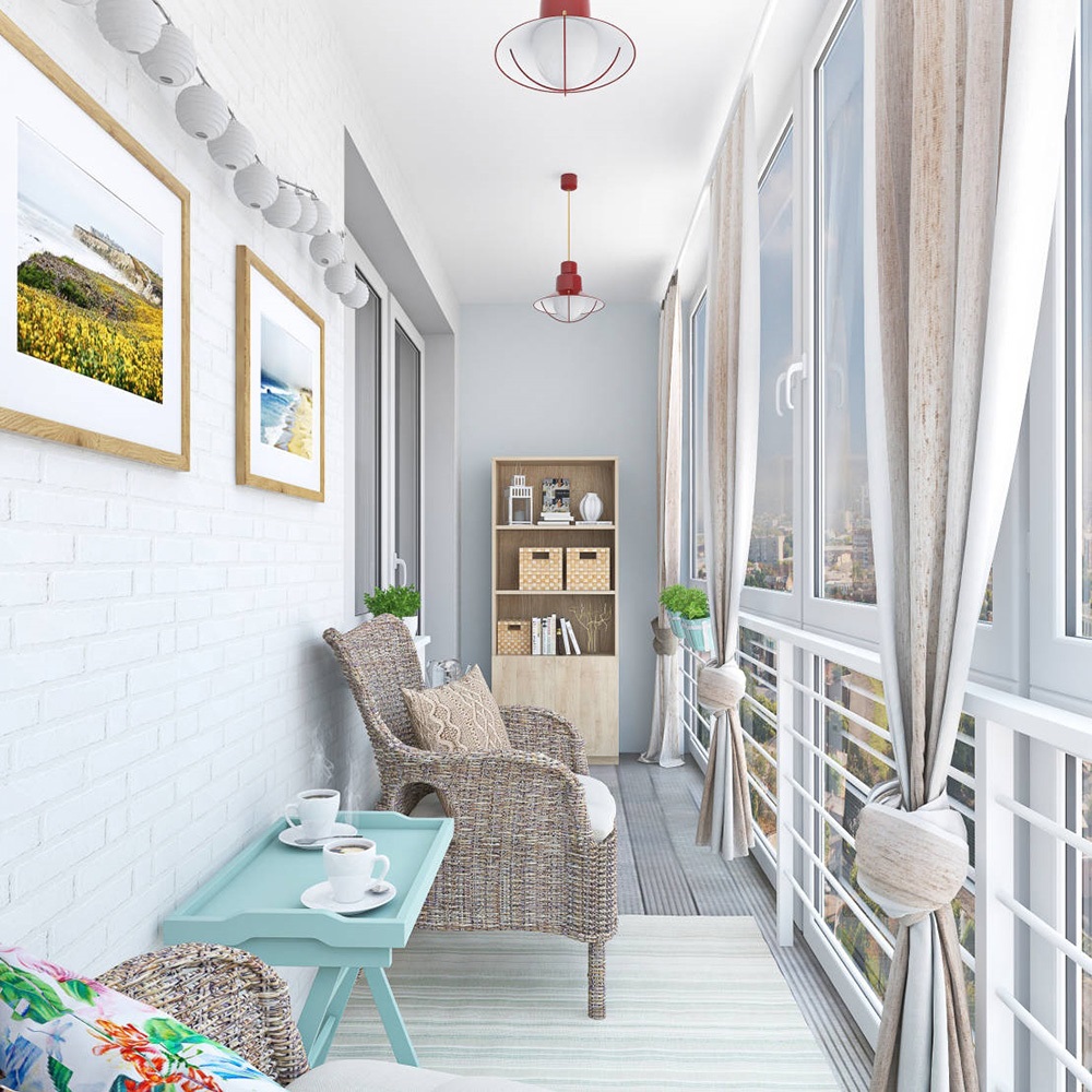 шторы на балконе скандинавские