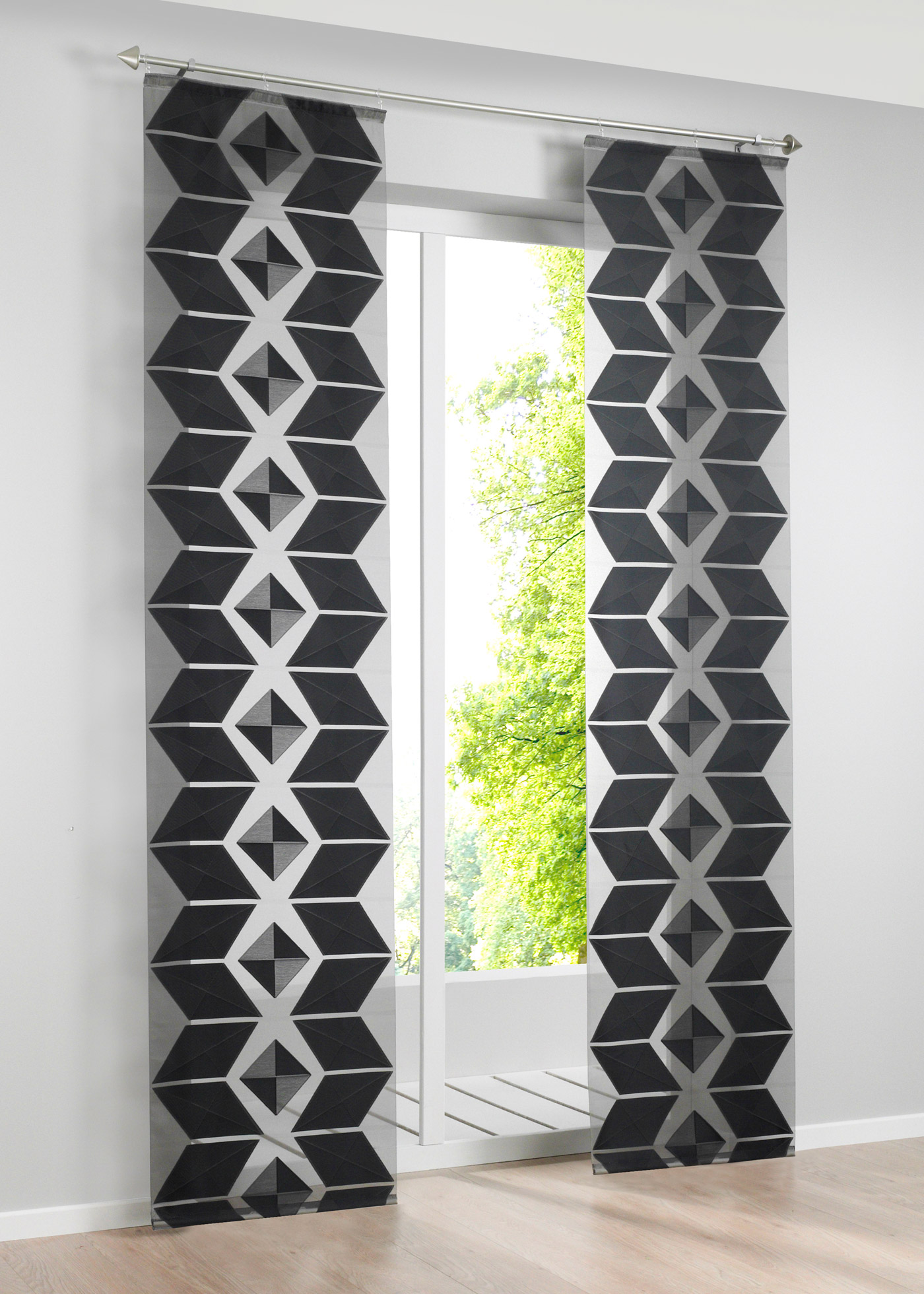 геометрический рисунок на шторах