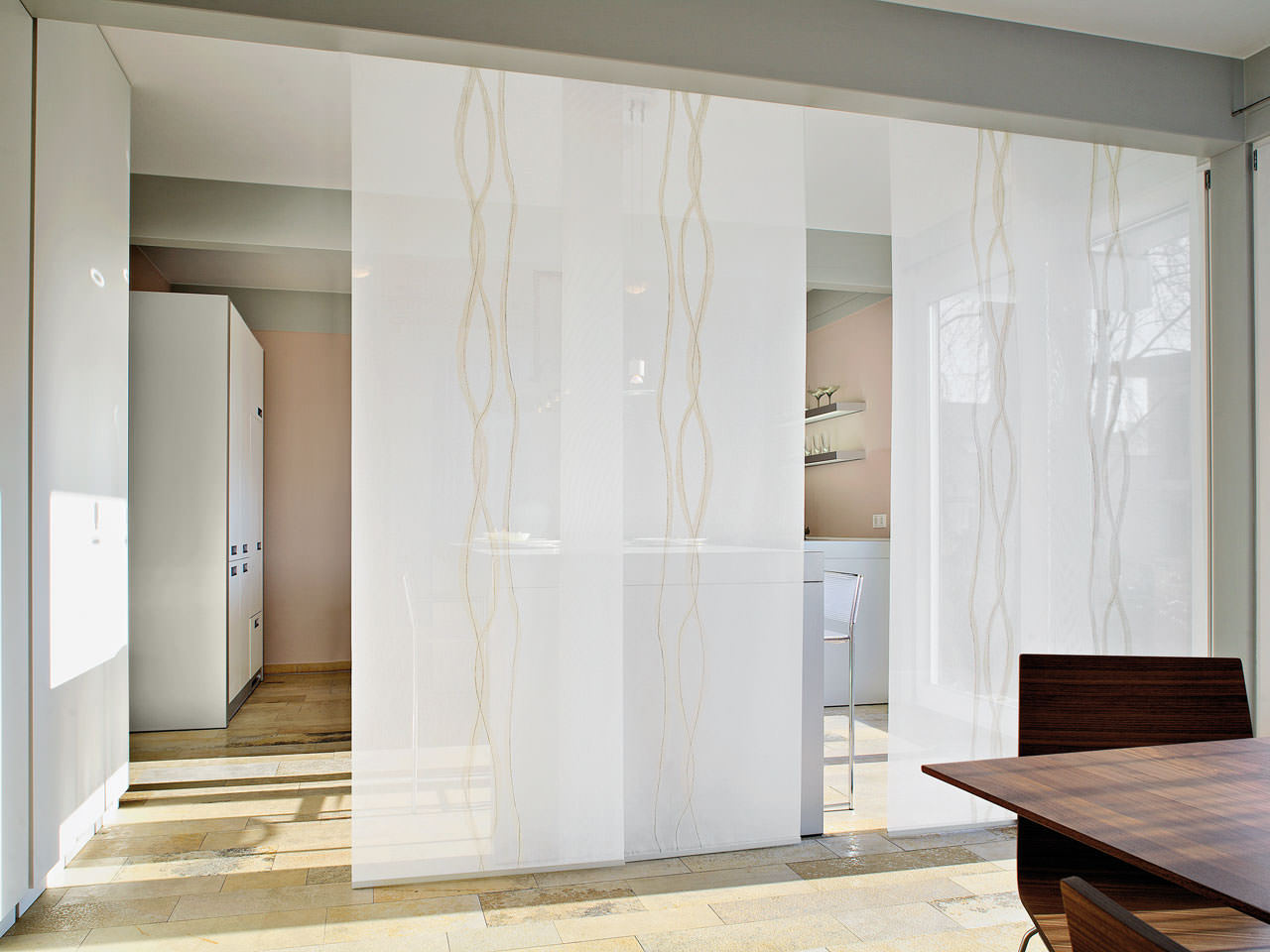 зонирование японскими шторами